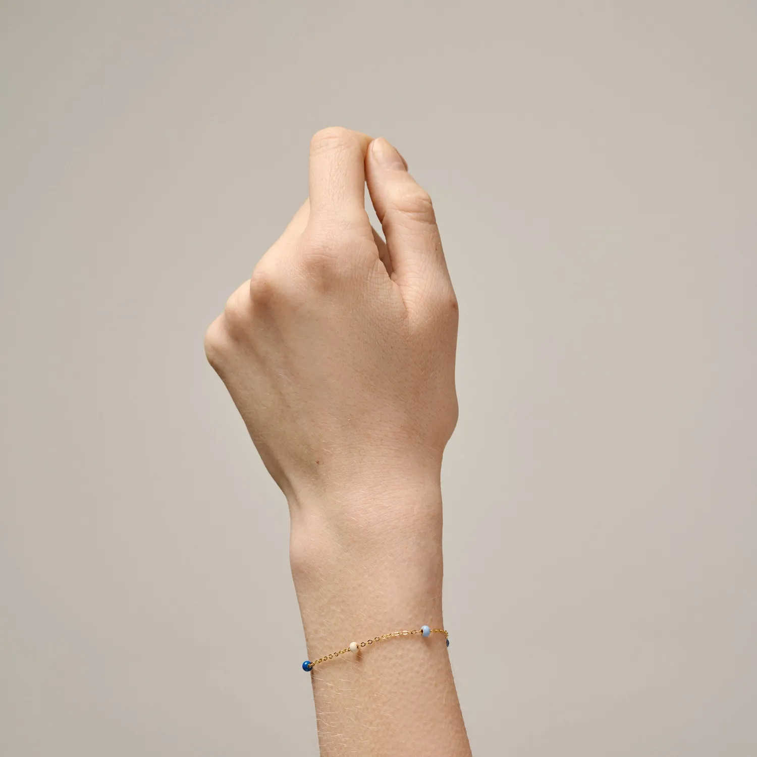 Enamel Lola Bold armbånd Marine 15+4 cm sølv