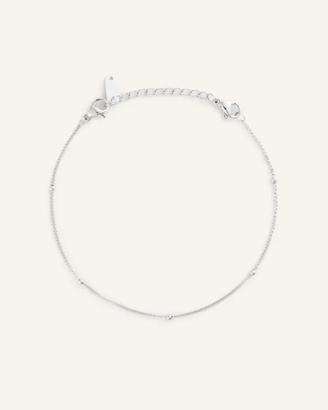 Mockberg Beaded Chain armbånd sølv stål small