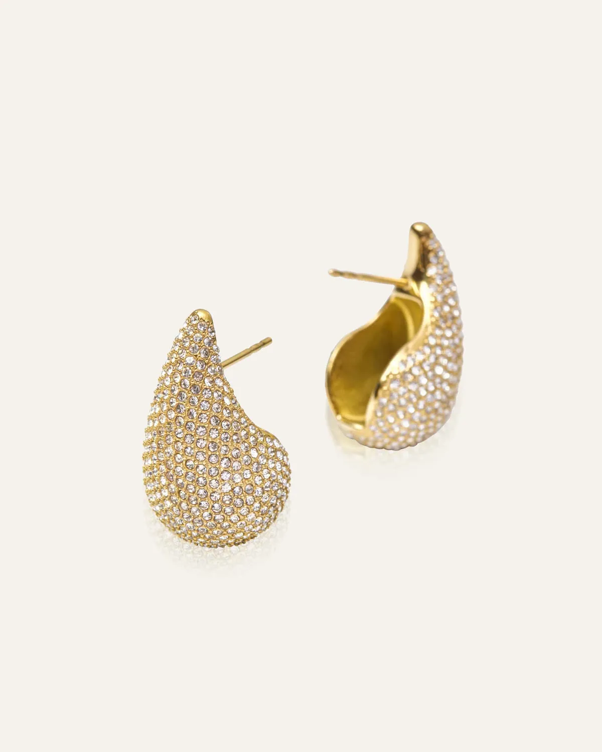 Mockberg Pavé Daring Large øredobber gull 26 mm