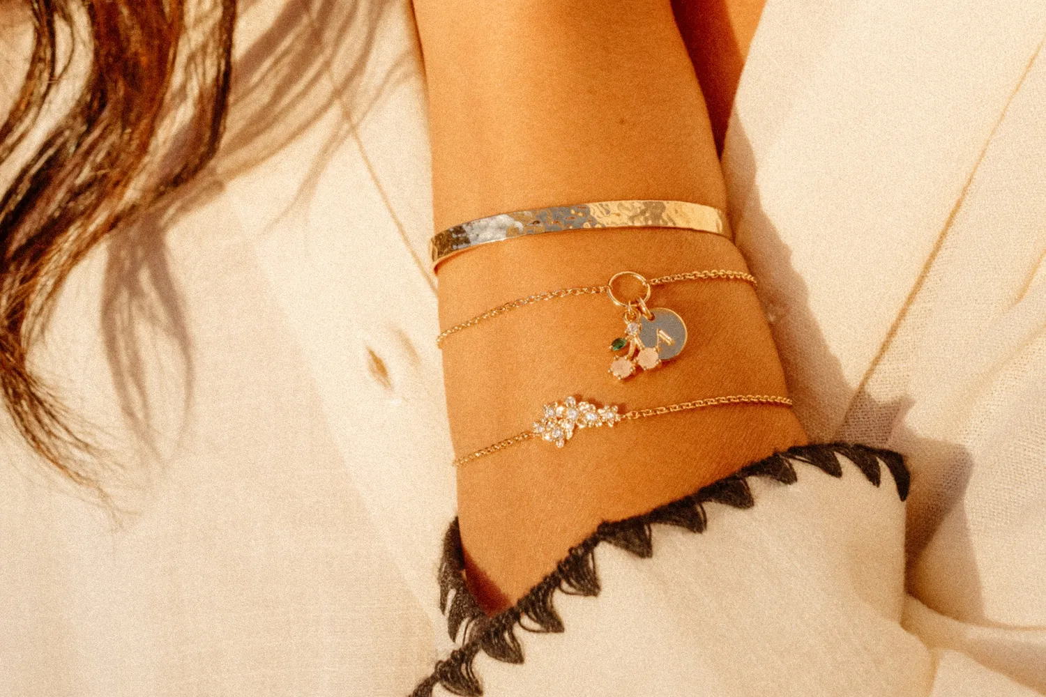 Eremis Pétalia armbånd 16-18 cm gull zirkonia