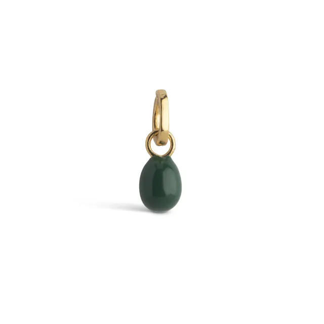 Enamel Charm Eleanor charm petrolgrønn 7 mm forgylt