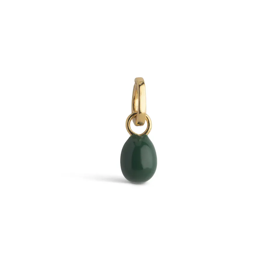 Enamel Charm Eleanor charm petrolgrønn 7 mm forgylt