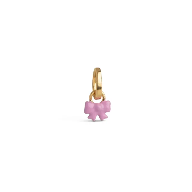 Enamel Babybue sjarm 6 mm rosa forgylt