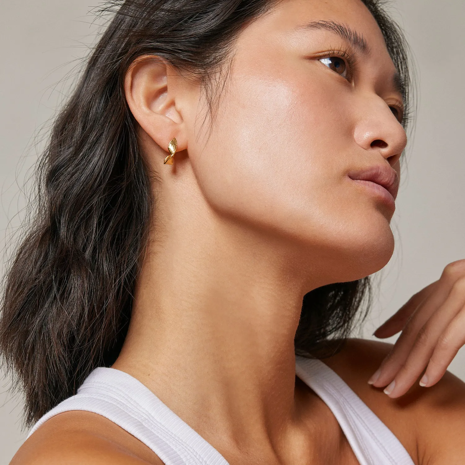 Enamel Daia hoops øredobber gull 15 mm