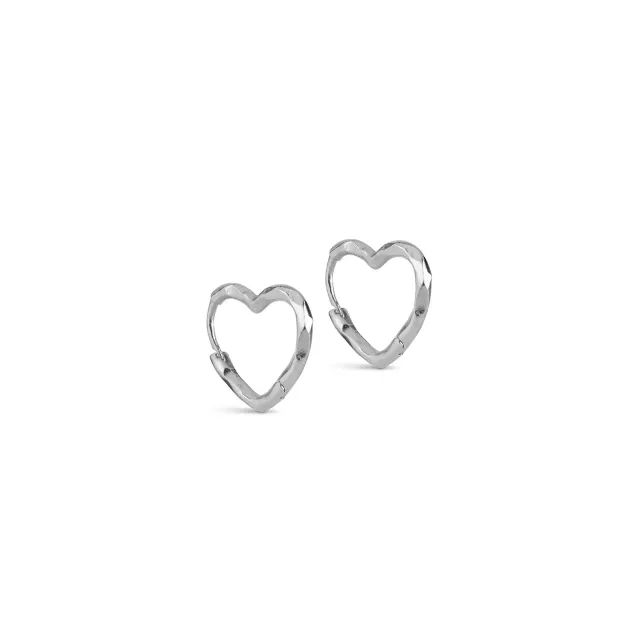 Enamel Organic Heart Small creoler 14 mm sølv