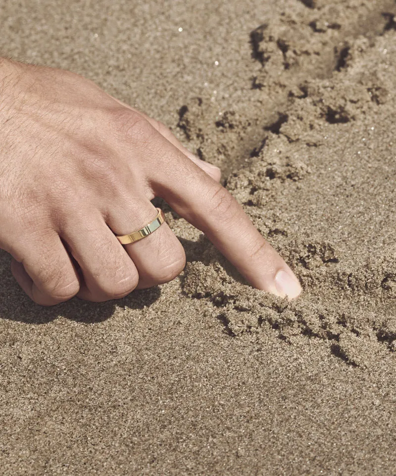 Blomdahl Plain Ring ring gullfarget 18 mm titan