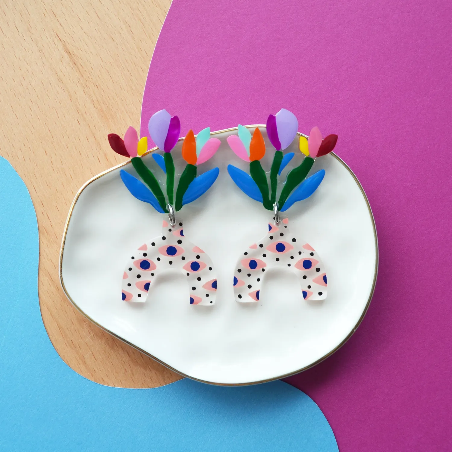 BooandBooFactory Eye Vase tulipan øredobber blomstervase