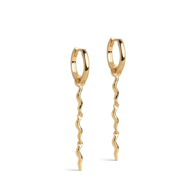 Enamel Hydrus Hoops øreringer gull par 41 x 12 mm
