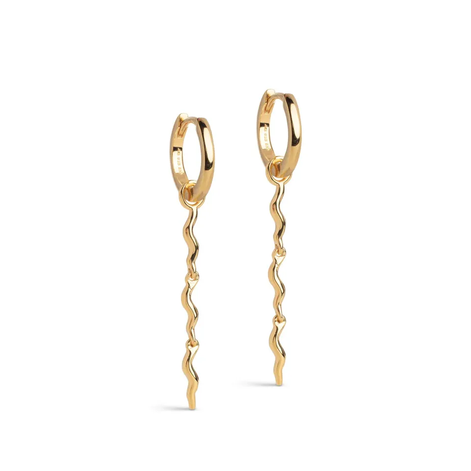 Enamel Hydrus Hoops øreringer gull par 41 x 12 mm