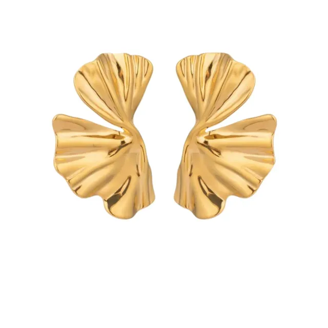 Mea Nani Midnight Gold øredobber 18K blad