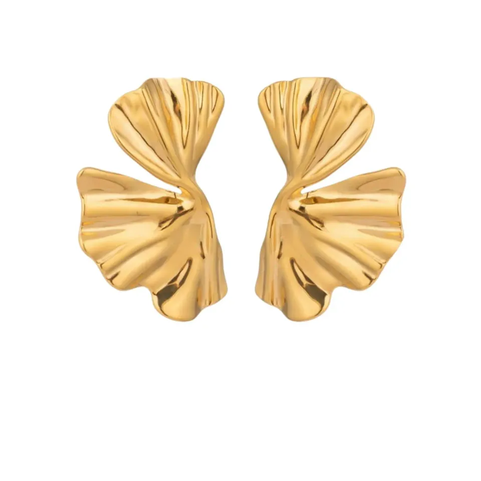 Mea Nani Midnight Gold øredobber 18K blad