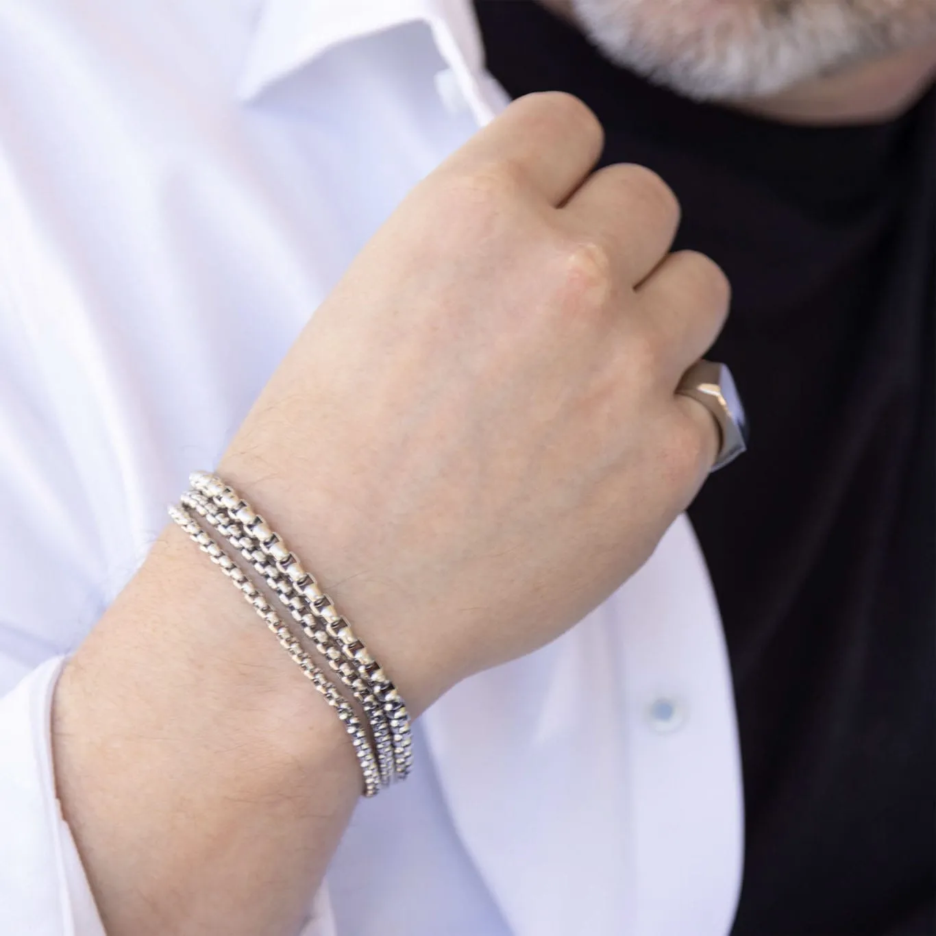 Mea Nani The Riven Chain herrearmbånd i stål