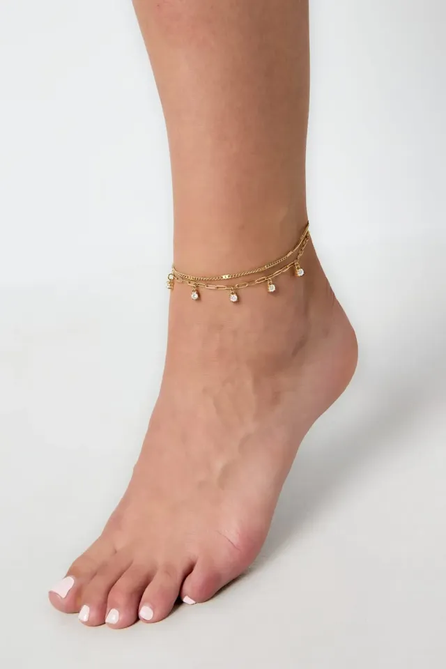 Mea Nani Starlight Drip ankellenke dobbeltlag 14K gull