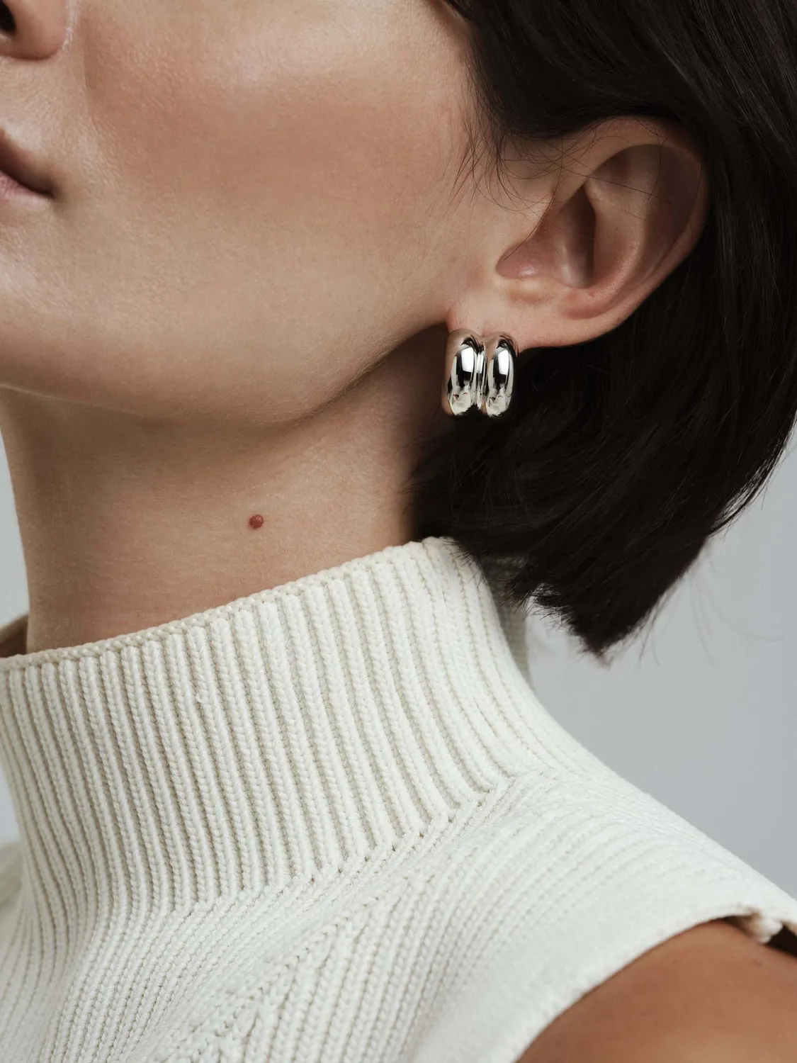 Mockberg Rebel Double Earrings øredobber sølv 19 mm