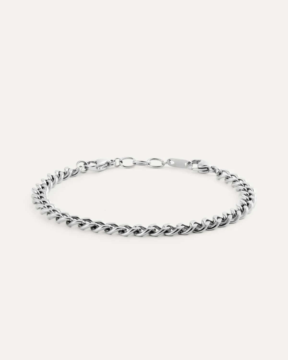 Mockberg Curb Chain armbånd sølv panser 150/185 mm