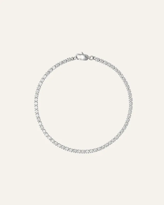 Mockberg Shiny Tennis Bracelet armbånd Medium sølv