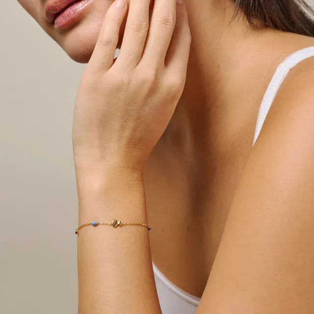 Enamel Melia armbånd 15 cm cornflower blå