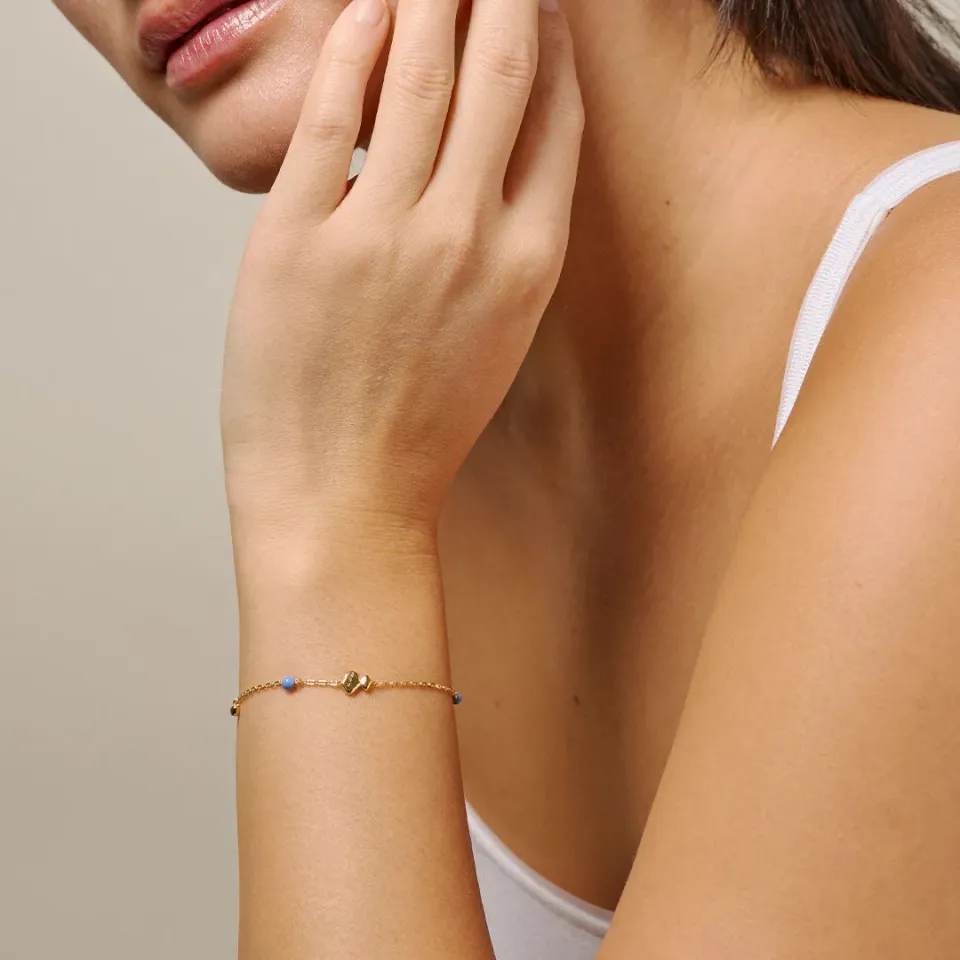 Enamel Melia armbånd 15 cm cornflower blå