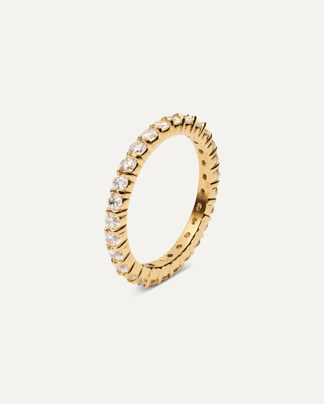 Mockberg Colette Gold Ring gullring stål med zirkonia