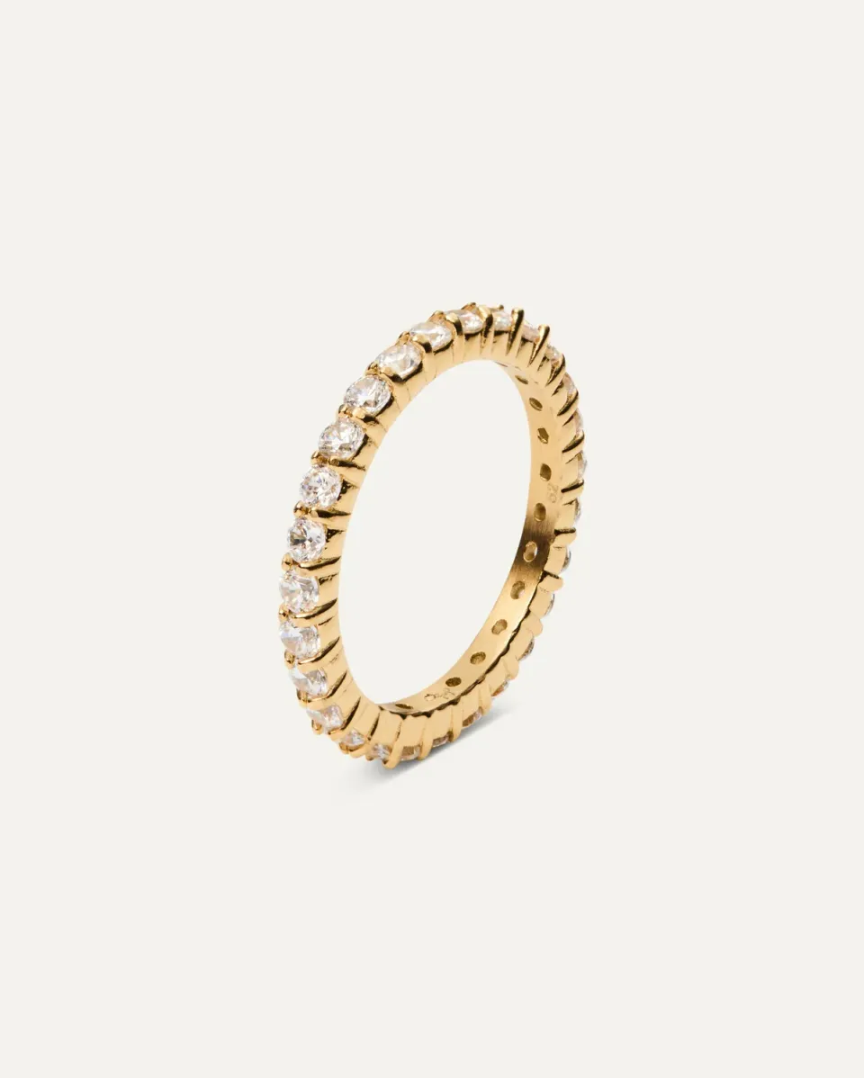 Mockberg Colette Gold Ring gullring stål med zirkonia