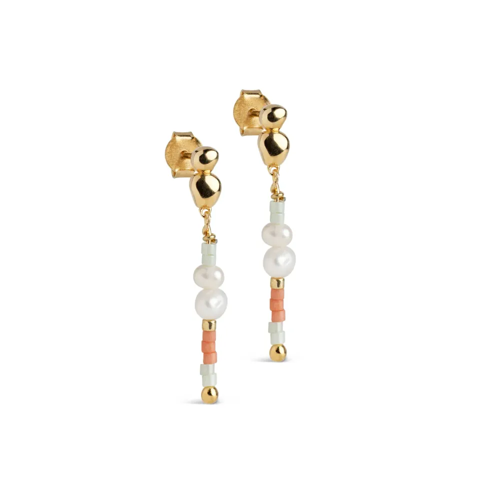 Enamel Nara Whimsically øredobber Coralia perle