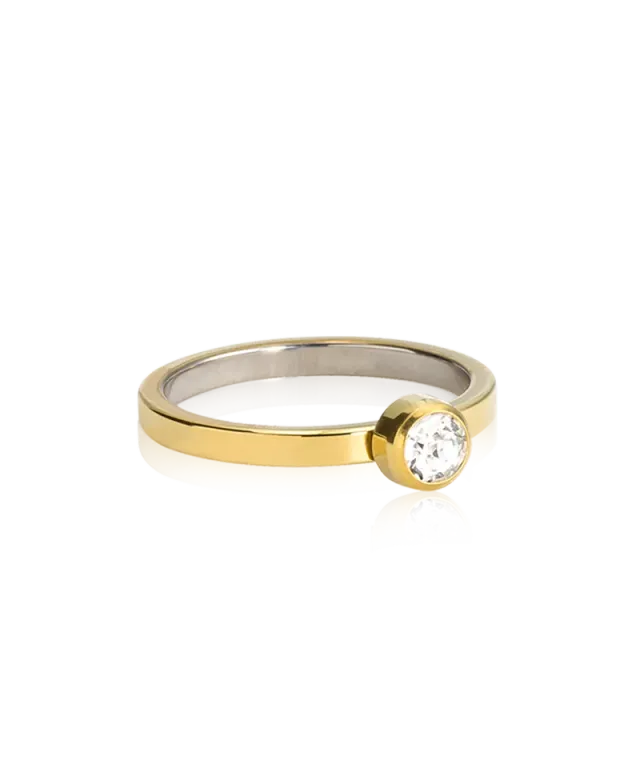 Blomdahl Bezel ring crystal 16 mm gull titan