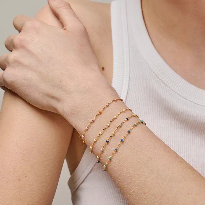 Enamel Lola armbånd marine 15+4 cm forgylt