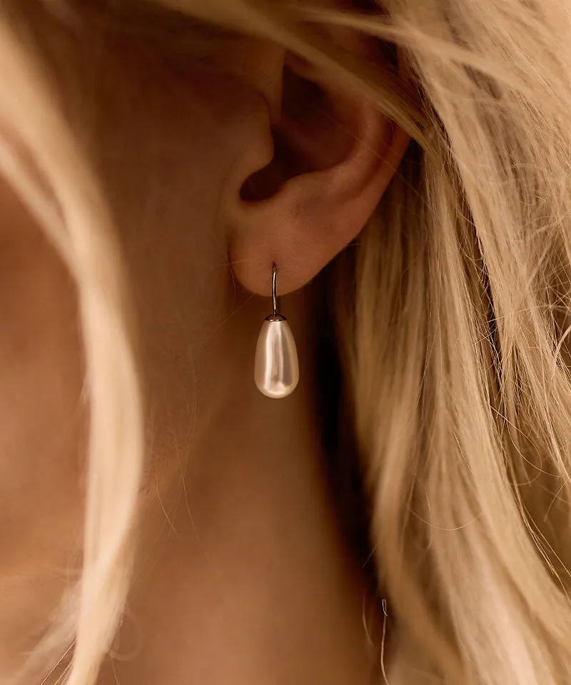 Blomdahl Pendant Pearl Drop øredobber hvit 15 mm
