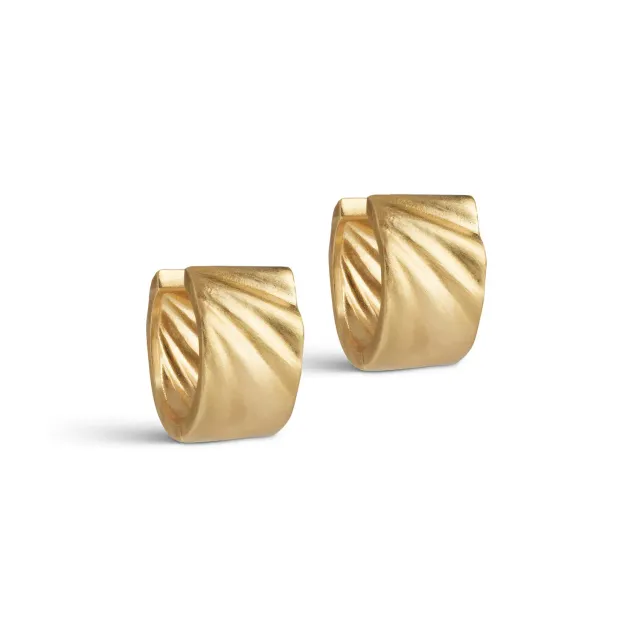 Enamel Wave Wide Medium øredobber 16 x 10 mm gull