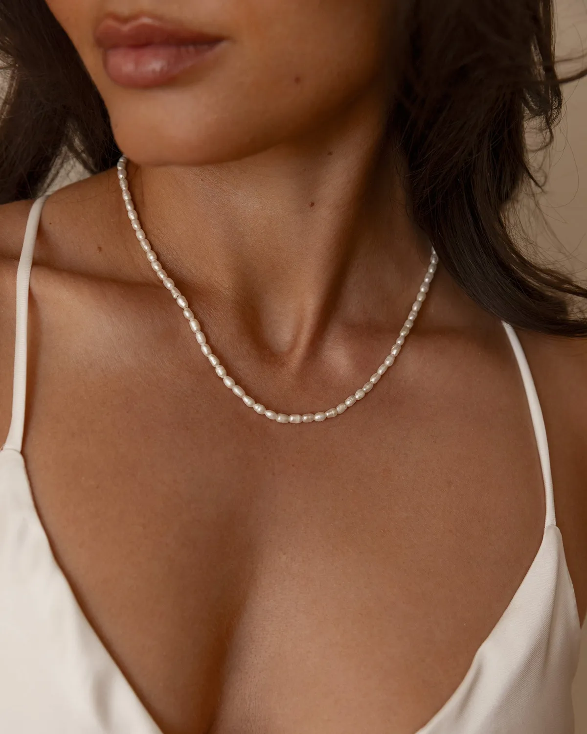 Mockberg Pearl Necklace perlekjede sølv 400 mm