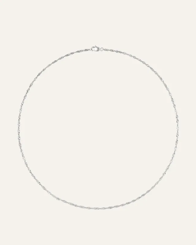 Mockberg Twirl Necklace halskjede 400 mm sølv