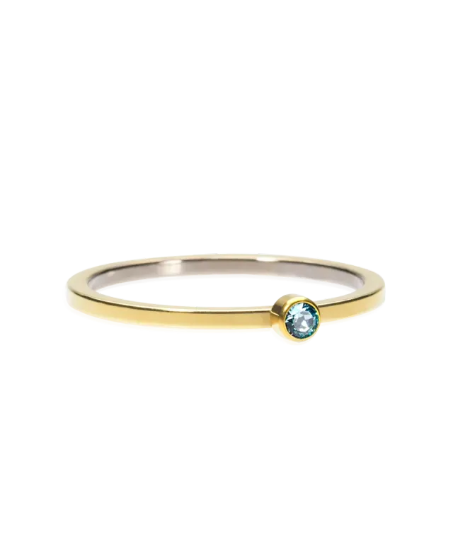 Blomdahl Bezel Tiny ring aquamarine gull 18 mm titan