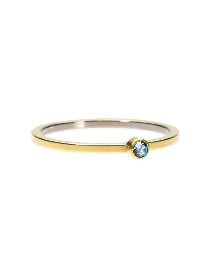Blomdahl Bezel Tiny ring aquamarine gull 18 mm titan
