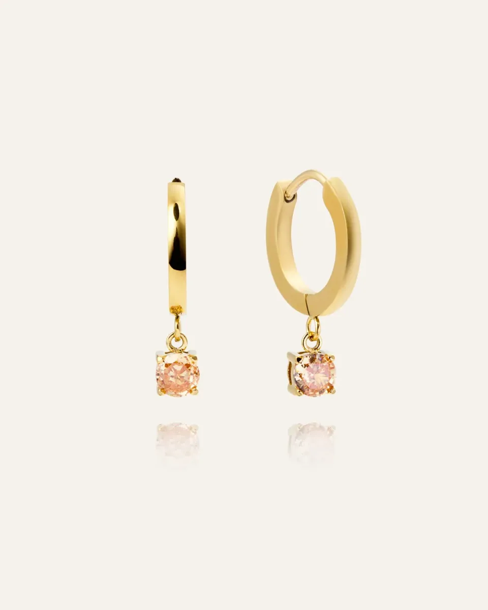 Mockberg Jolie Champagne Hoops øredobber gull 13 mm