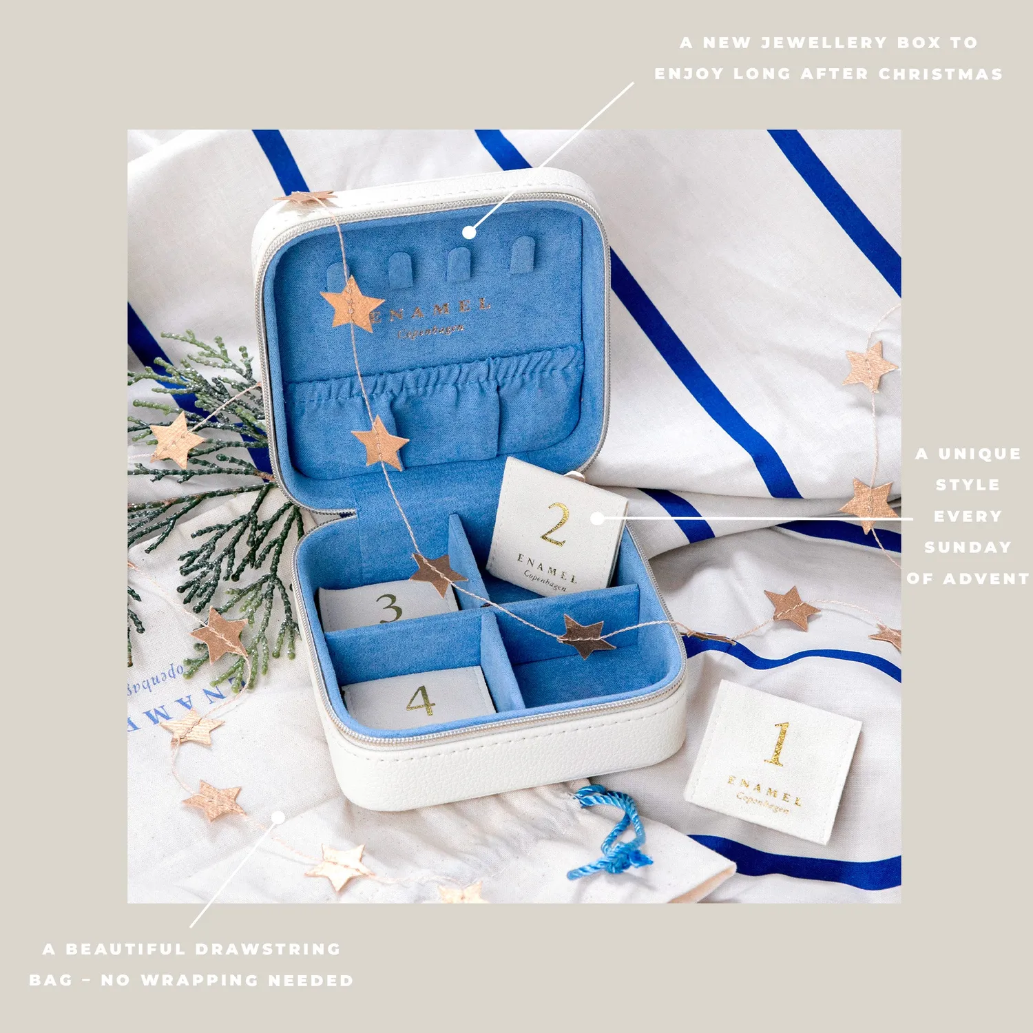 Enamel Adventskalender gull onesize Starry Night
