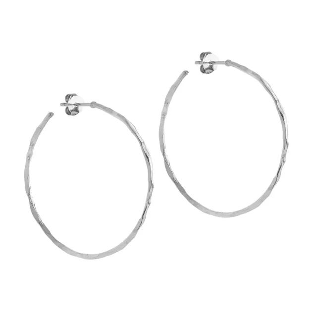 Enamel Organic Arena Large hoops sølv 45 mm