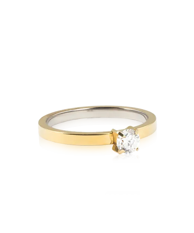 Blomdahl Tiffany ring CZ White gullfarget nikkelfri