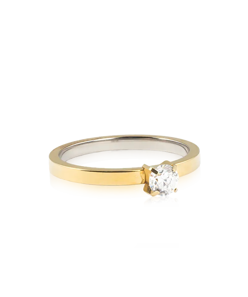Blomdahl Tiffany ring CZ White gullfarget nikkelfri