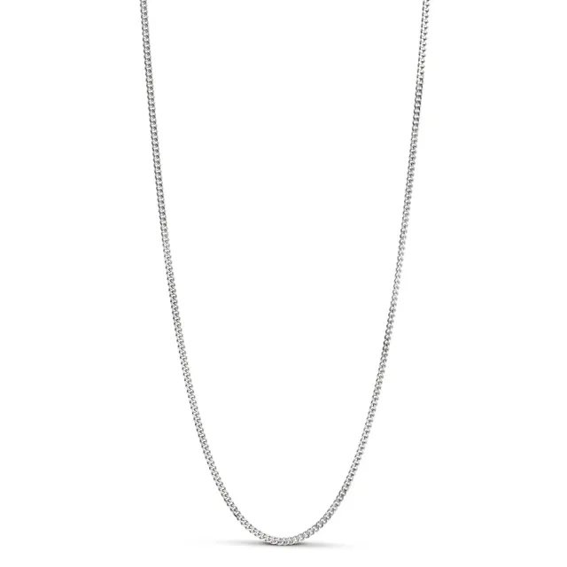 Enamel Curb Chain halskjede sølv 45+7 cm