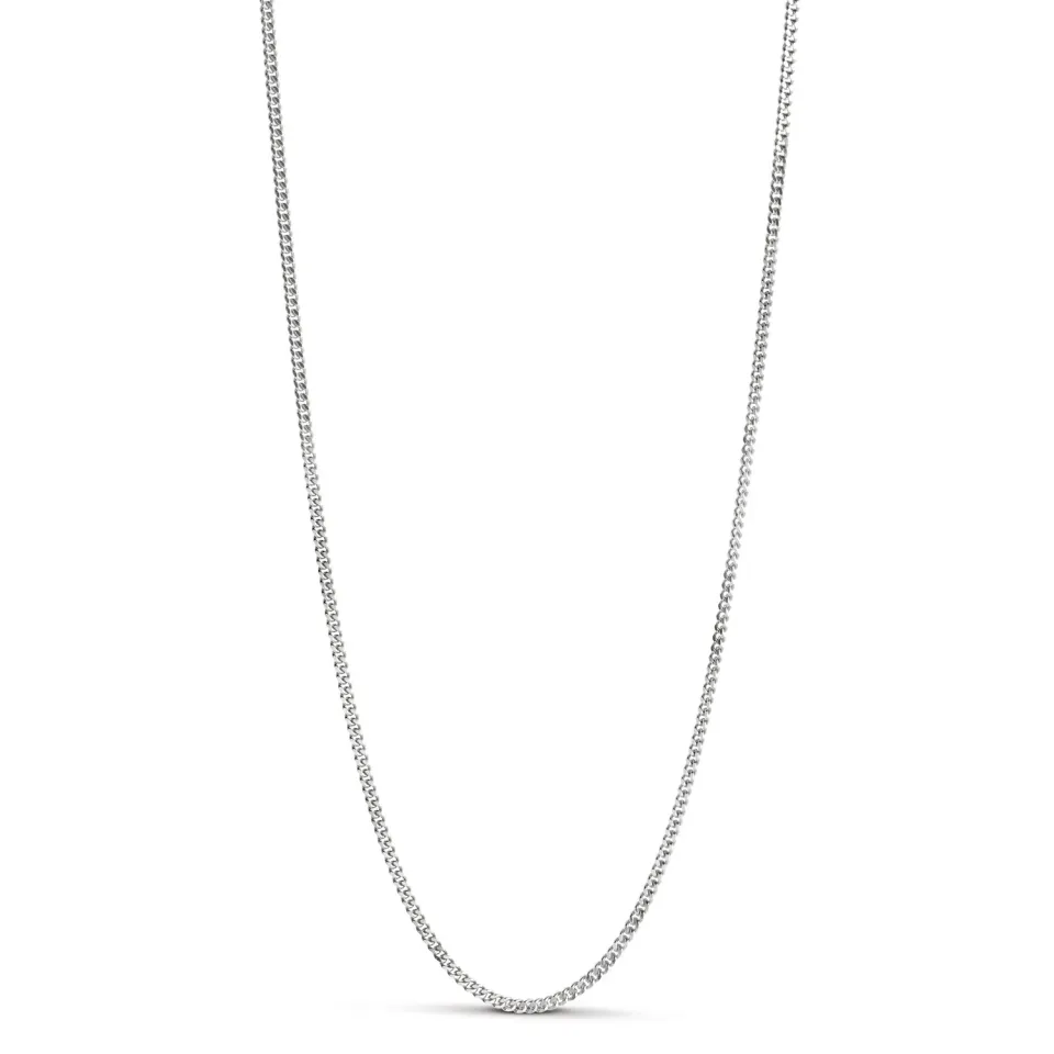 Enamel Curb Chain halskjede sølv 45+7 cm