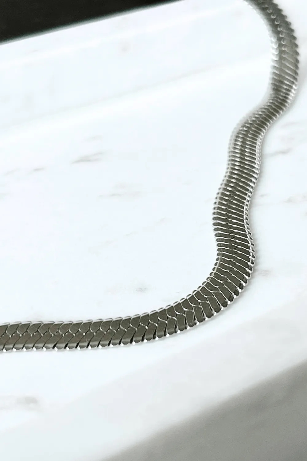 Mea Nani London Snake Chain halskjede sølv vanntett