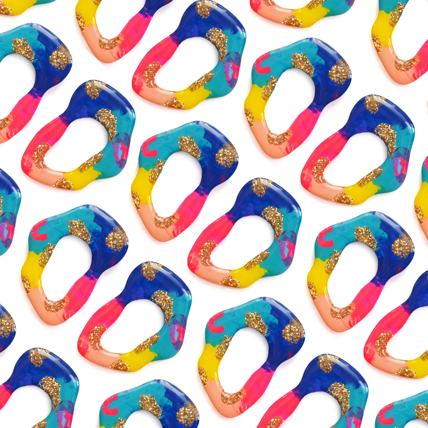 BooandBooFactory Blue Hoop Post studs øredobber blå
