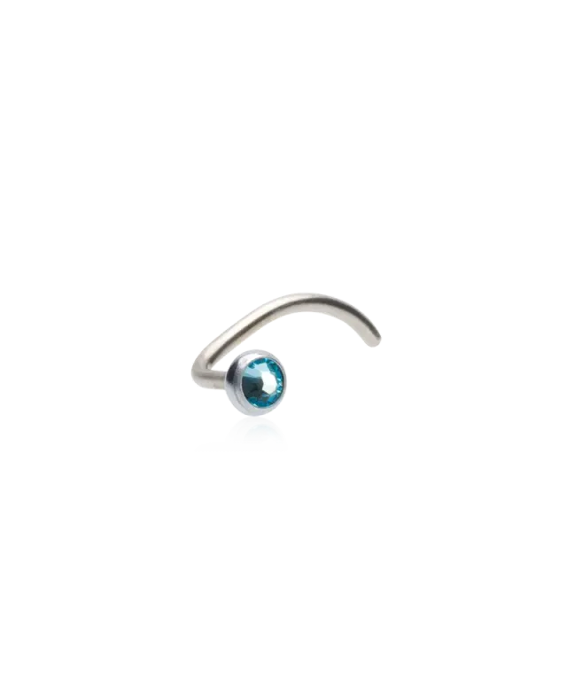 Blomdahl Bezel nesesmykke aquamarine 3 mm sølvfarget