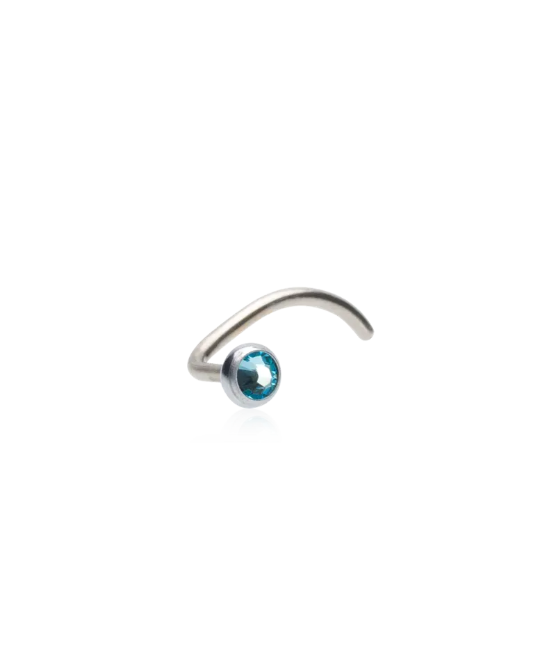 Blomdahl Bezel nesesmykke aquamarine 3 mm sølvfarget
