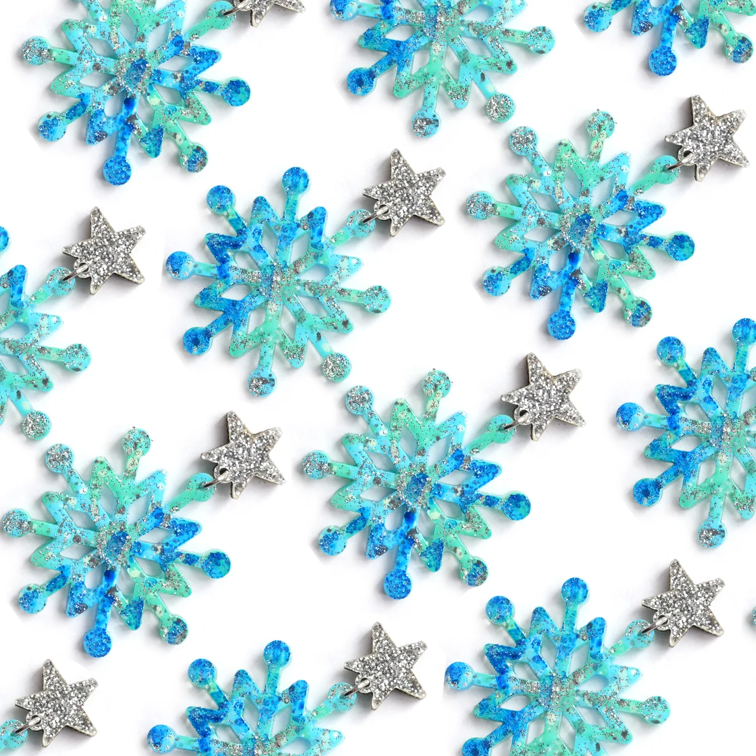 BooandBooFactory Blue Snowflake øredobber vinter