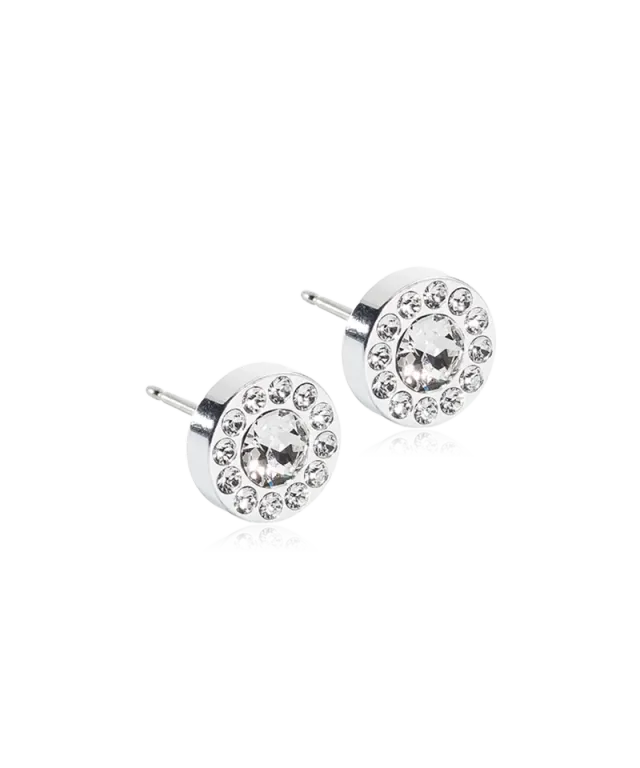 Blomdahl Brilliance Halo øredobber 8 mm sølv Crystal