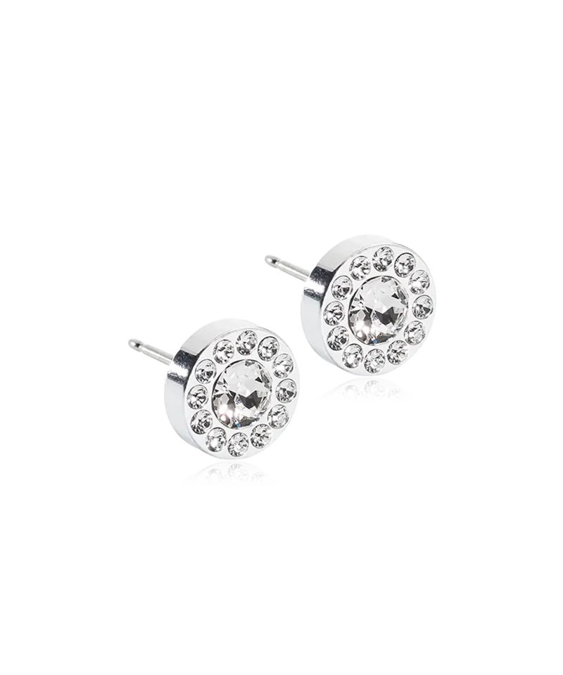 Blomdahl Brilliance Halo øredobber 8 mm sølv Crystal