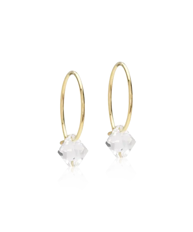Blomdahl Bicone øredobber crystal 14 mm gullfarget titan
