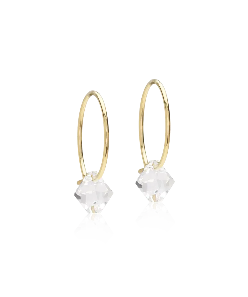 Blomdahl Bicone øredobber crystal 14 mm gullfarget titan