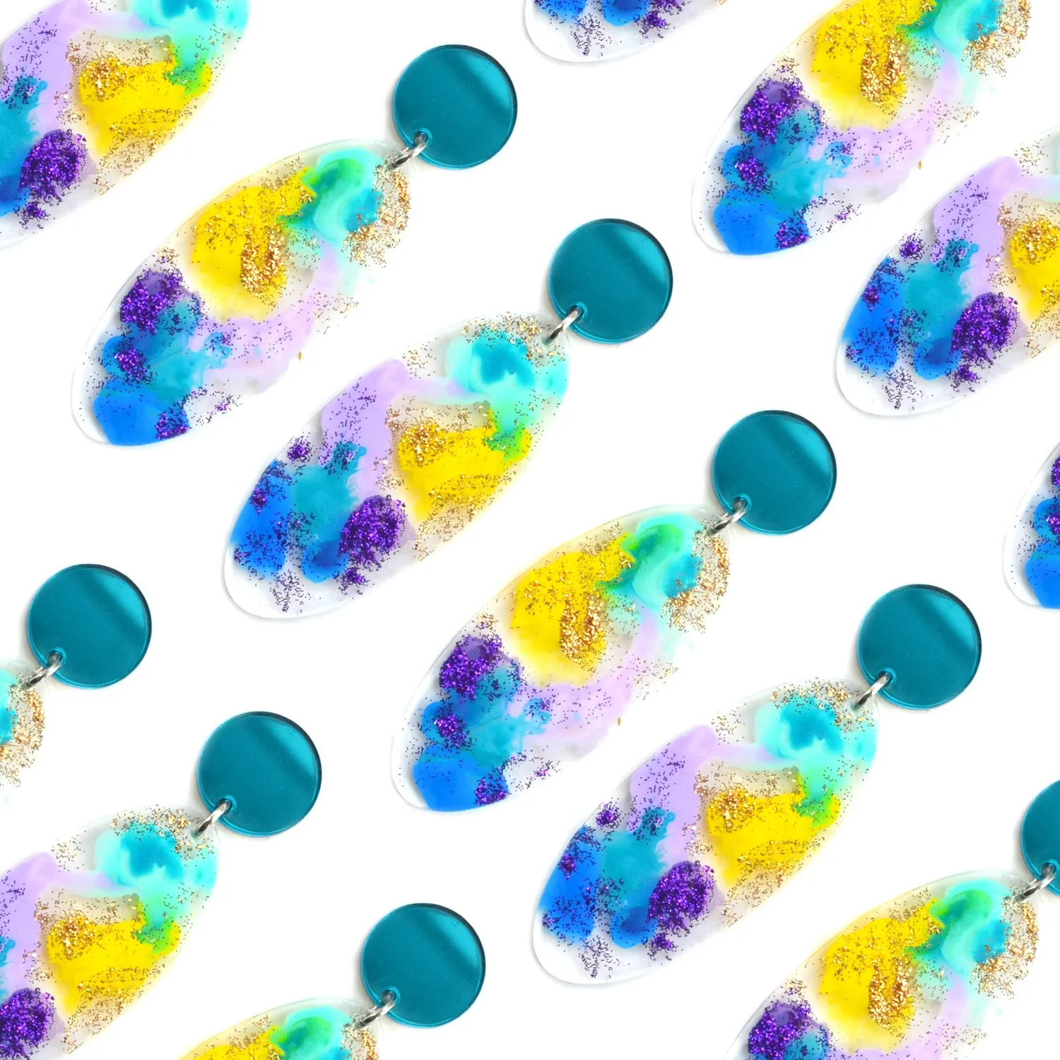 BooandBooFactory Pastel Ocean øredobber oval pastell